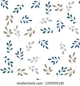 Floral bouquet vector pattern with small flowers and leaves