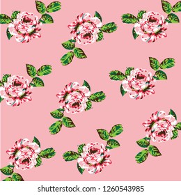 Floral bouquet vector pattern with small flowers and leaves