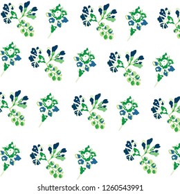 Floral bouquet vector pattern with small flowers and leaves