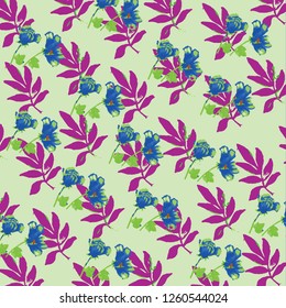 Floral bouquet vector pattern with small flowers and leaves