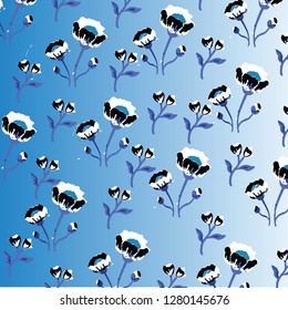 Floral bouquet vector pattern with small flowers and leaves