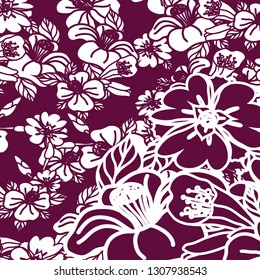 Floral bouquet vector pattern with small flowers