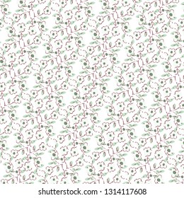 Floral bouquet vector pattern with small flowers 