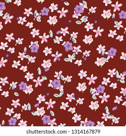 Floral bouquet vector pattern with small flowers 