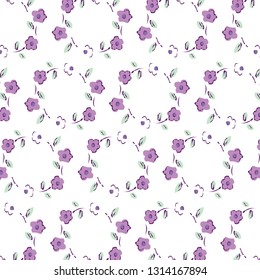 Floral bouquet vector pattern with small flowers 