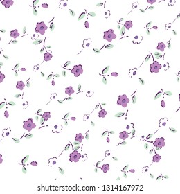 Floral bouquet vector pattern with small flowers 