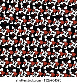 Floral bouquet vector pattern with small flowers and leaves