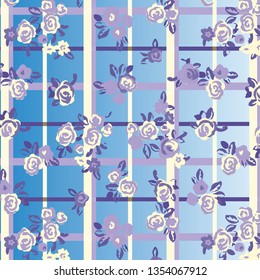 Floral bouquet vector pattern with small flowers and leaves