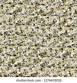 Floral bouquet vector pattern with small flowers and leaves