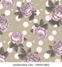 Floral bouquet vector pattern with small flowers and leaves