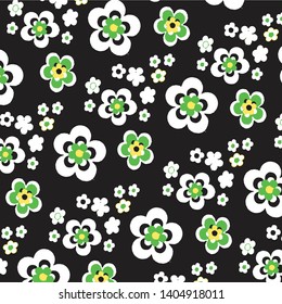 Floral bouquet vector pattern with small flowers and leaves