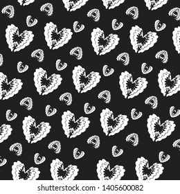 Floral bouquet vector pattern with small flowers and leaves