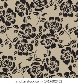 Floral bouquet vector pattern with small flowers and leaves