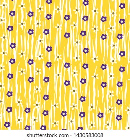 Floral bouquet vector pattern with small flowers and leaves