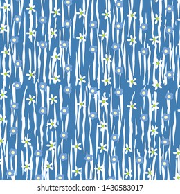 Floral bouquet vector pattern with small flowers and leaves