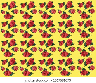 Floral bouquet vector pattern with small flowers and leaves. Elegant template for fashion prints. Printing with very small pink roses. White background.