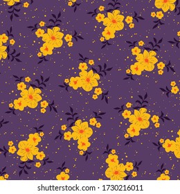 Floral bouquet vector pattern with small flowers and leaves, Elegant template for fashion prints