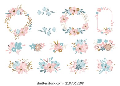 Los ramos florales en un estilo abstracto. Ilustración vectorial para niños. Primavera del concepto