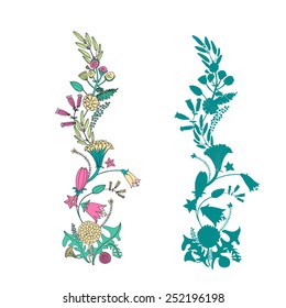 Floral bouquets for the summer and spring design on white background. To design invitations for her birthday, wedding, summer and spring design. Vector illustration.