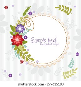 Floral bouquets. The vector frame for design.