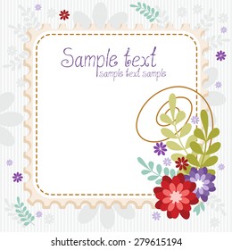 Floral bouquets. The vector frame for design.