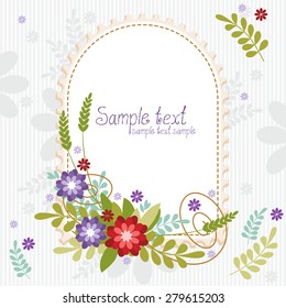 Floral bouquets. The vector frame for design.