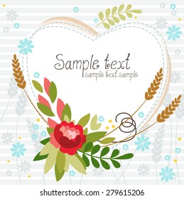 Floral bouquets. The vector frame for design.