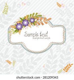 Floral bouquets. The vector frame for design.