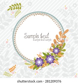 Floral bouquets. The vector frame for design.