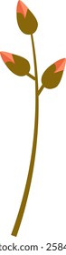 Floral Branch With Buds Vector Illustration