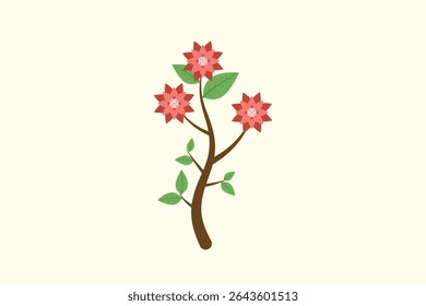 Floral with Branch Concept. Colored flat vector illustration isolated