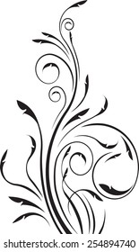 Floral branch for design or tattoo