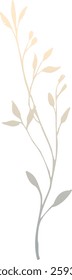 Floral Branch Gradient Silhouette Vector Illustration