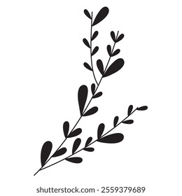 floral branch leaves isolated icon