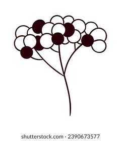 Floral Branch Lined Vector Illustration