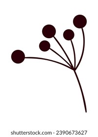 Floral Branch Lined Vector Illustration