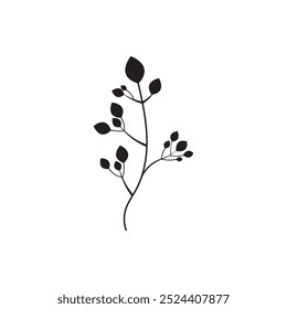 Floral Branch and Minimalist Flowers for Logo or Tattoo