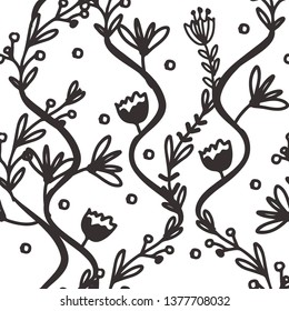 Floral branch seamless pattern for your design: wallpaper, web, card