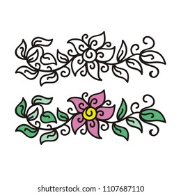 Floral branch. Vector illustration