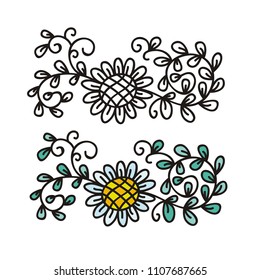 Floral branch. Vector illustration