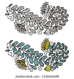 Floral branch. Vector illustration
