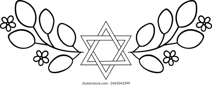 Floral branches and star of David