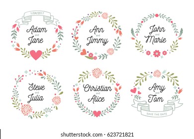 Floral bridal shower frames