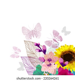 floral bright background. Vector 