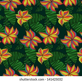Floral Bright Colorful Seamless Pattern