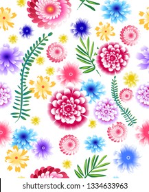 floral bright decorative seamless pattern