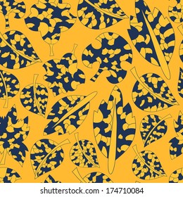 Floral bright new  abstract objects seamless vector patterns with foliage. Pattern can be used for wallpaper pattern fills surface textures. 