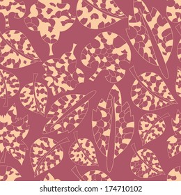 Floral bright new  abstract objects seamless vector patterns with foliage. Pattern can be used for wallpaper pattern fills surface textures. 