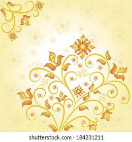 Floral brown background