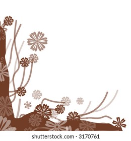 floral brown background